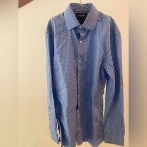 Bonobos Blue Casual Button Down Shirt with Geometric Pattern